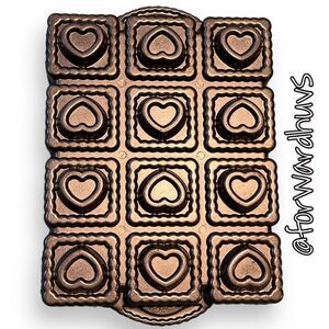 Wilton 12 Hearts Cake Pan - Non-Stick CAST ALUMINUM - Rectangle 12 x 9 1/2 x 2